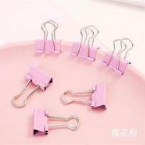 30pcs pink Paper Clip 25mm Foldback Metal Binder Clips green Grip Clamps Office School Stationery clip Paper Document Clips pink