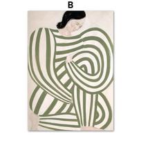 Classic Abstract Wall Art Linde Striped Pajamas Curves HD Canvas Print Poster for Living Room Bedroom Decor 21X30CMNo Framed