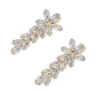 Handcrafted Full Pavé Zircon Wheat Ear Hair Clips Elegant Leaf Design Hair Accessories for Women and Girls Durable Metal Base one size