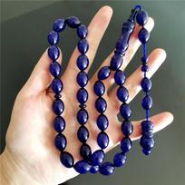 High Quality Handmade Blue Resin Amber Oval 10*14mm 33 Beads Muslim Rosary Islamic Prayer Beads Tasbih Misbaha Sibha mėlyna