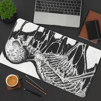 Black And White Skull Design Mouse Pad Perfect for Gaming This GothicStyle Mousepad Features Rubber Stitched Edges And Serves 800x300x2mm