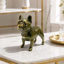 French Design Canine Figurine Glossy Finish Resin Sculpture Accents Dog Statue