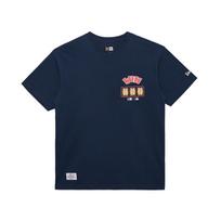 New Era MLB Series Graduation Celebration Cartoon Print Crew Neck T-Shirt Unisex Tops Navy-Blue 14341309 S