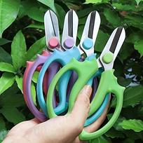 Stainless Steel Floral Scissors for Pruning, Bonsai, and Fruit Picking violetinė