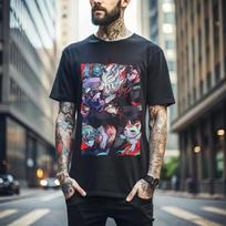 100% cotton TOPS UNISEX TEES MENS WOMENS Dandadan T-shirt Okarun Momo Ayase Okarun Exclusive Anime Gift Shirt Gift 182 S juoda