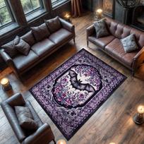 Vintage Goth Rug For Gothic Home Decor Purple Rococo Rug Gothic Bat Rug Bedroom Rug For Eclectic Home Decor Halloween Decoration 40x60cm(15x23 in)
