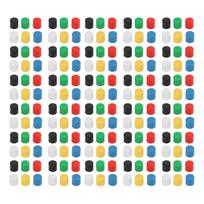 180 Pcs Breadboard Push Button Cover 6 Colors Round ABS Plastic Replacement Tact Switch Push Button Hat Set