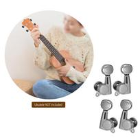 4 vnt Ukulele Tuning Peg Uke rankenėlės 1:15 uždarojo stiliaus derintuvų derinimo klavišas 4 styginiams ukelele sidabras