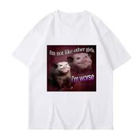 I Don't Like Other Girls Fun Mouse Printed Summer Women's T-shirt Top Short Sleeve Round Neck Casual Women's Clothing S