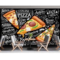 Greito maisto picos 3D tapetai Daržovės Pomidoras 3D freska Nuimami restorano sienų popierius Picos parduotuvei Užkandžių parduotuvei Tapetai 200 cm(W) x 140 cm(H)