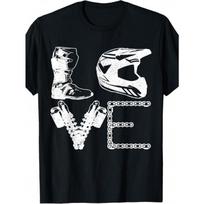 European sizes Men's Dirt Bike Motocross MX Enduro T-Shirt -  Sleeve & Round Neck Biker with Bike Decals - Casual Motorcycle Riding Apparel Gift S juoda