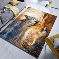 Vintage Art Wolf Print Carpet for Living Room Bedroom Bedside Sofa Floor Mat Modern Home Decor  Aisle Corridor Area Rug 40x60cm