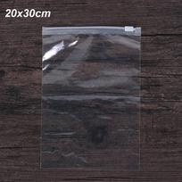 5PCS Travel Self Seal Cloth Organizer Zipper Lock Clear Transparent Plastic Bag Storage Pouch 20x30cm