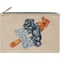 Hermes 28 Fun Ice Cream Pattern Silk Screen Print Cotton Travel Storage Bag Unisex bags Nude Blue H103963MV04 Flesh & Blue