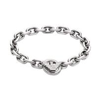 Emporio Armani Hip Hop Trend Versatile Cuban Link Stainless Steel Bracelet Men Bracelet Silver EGS3236040 Shopping Bag