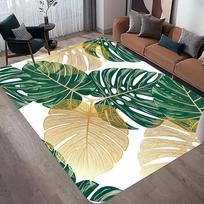 Monstera Leaf Pattern Rug Modern Botanical Design Home Decor Carpet Soft Non-Slip Floor Mat for Living Room Bedroom Hallway 40X60cm