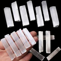 Natural White Selenite Gypsum Sticks Irregular Reiki Mineral Specimen Healing Crystal Wand DIY Jewelry Pendant Making Stone 7cm-9cm white