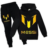 Autumn Winter Football Superstar Messi Print Children Hoodies 2Piece Set+Pants Suit Boys Girls Casual Fashion Kids Sweatshirts 100