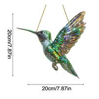 Colorful Hummingbird Art Window Pendant Acrylic Hanging Birds Wind Chimes Sun Catcher Crafts For Living Room Bedroom (No 3D)