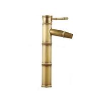 Brass Bamboo Shape Faucet Single Handle Deck Mounted Sink Faucet Hot and Cold Water Anti-corrosion Vanity Faucet Bathroom
