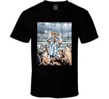 Lionel Messi Lifting World Cup Distressed T Shirt XXXXL