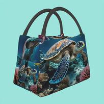 Sea Turtle Underwater Scene Insulated Lunch Bag Durable Thermal Bento Box for Work Picnic Travel One Size