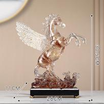Crystal Pegasus Ornament: Elegant High-End Living Room and Office Décor, Wealth-Attracting Horse