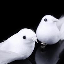 2 vnt. Birds Simulation Dirbtinės plunksnos balandžiai Feather Park Mall ornamentas