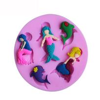 Mermaid silikono fondant torto formelių dekoravimo formos šokoladinis kepimo įrankis