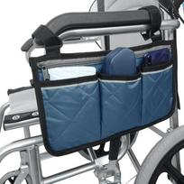 TEMU Multifunctional Wheelchair Armrest Storage Bag with Reflective Strip 32.5 x 18 cm tamsiai mėlyna spalva