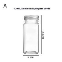 120 ml prieskonių organizatorius, prieskonių indelis, stiklinis buteliukas, prieskonių laikymo kvadratiniai indai, prieskonių indelis, buteliukas A