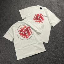 Fashion Heavyweight Retro Men's Fun Dice 100% Cotton Printed Round Neck High Quality Casual Fitness Street T-shirt Comfortable S