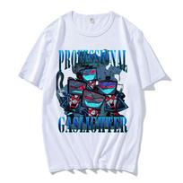 Helluva Boss Hazbinhotel VOX Print T-shirt Hip Hop Unisex Streetwear Short Sleeve Loose Cotton Tshirts Manga Cartoon Tees XS