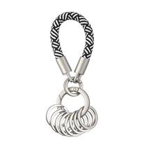 Titanium Multi-Ring Keychain with Natural Finish - Portable Multi-Function Organizer Keyring.