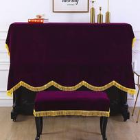 Nordic Light Luxury Gold Velvet 88 Key Piano Cover Upright Electric Piano Half Covers Dust Cover Cloths Instrument Cover Cloth Home Decoration Stool Cover 60x40cm 1pcs black