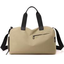 Minimalist Duffel Bag for Travel Gym and Daily Use with Shoulder Strap Large Capacity Water Resistant Tote Bag chaki