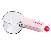 Rice Scoop with Sealing Clip Large Kitchen Measuring Spoon for Flour Grains Food-Grade Plastic Kitchen Scoop for Cereal Containers Pantry Organization rožinė