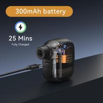 AIRBANK AS100 Mini Portable Bicycle Pump Rechargeable Air Inflator 100PSI Type-C Bike Accessories for Bike Schrader Presta Tires juoda