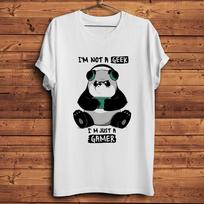 Lazy Spirit Gamer Panda Funny T ShirtUnisex Daily Short Sleeve Casual TShirt UnisexBreathable Print Streetwear Unisex Tee S
