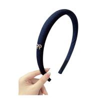 Yousheng Women Headband High Skull Shaping Design Denim Bow Decor Hair Hoop Anti-Slip Stable Fit Versatile Style Headband tamsiai mėlyna spalva