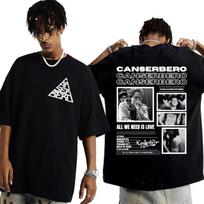Canserbero Visko, ko mums reikia, yra meilės Albumas 2025 M. Turas 100% Medvilnės Marškinėliai Vyrams Moterims Harajuku Vintažiniai Oversized Marškinėliai Aukštos Kokybės Y2K S juoda