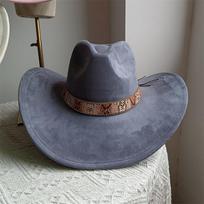 Men's Large Cowboy Hat 58-60cm Suede Snake Print Cowboy Hat Classic Hip-Hop Western Cowboy Hat Water Drop Top Gorras Para Hombre 59-60cm