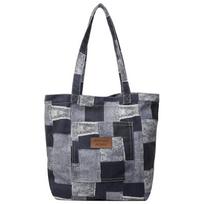 Women Denim Shoulder Bag Casual Hobo Bags with Interior Pocket Large Purse for Work Shopping Travel Bolso de mujer mėlyna