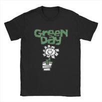 Green Days Flower Pot T Shirts unisex Cotton Vintage T-Shirt Round Collar Fresh Dookie Saviors Hip Hop Tees Harajuku Short Sleeve S įvairiaspalvis