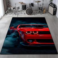 Muscle Car Racing Pattern Area Rug, for Living Room, Bedroom, Office - Vintage Muscle Car Style Home Decor Mat 50x80cm