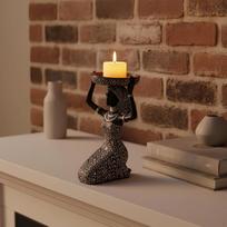 African Candle Holder, Resin Sculpture, Decorative Piece for Living Room, Tabletop Decoration, juoda