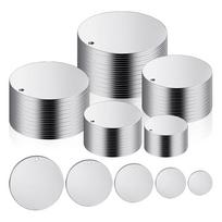 ABWR-100Pcs 5 Size Roundmetal Stamping Blanks, 10Mm 15Mm 20Mm 25Mm 30Mm With Holes, Jewelry Metal Stamping Blanks sidabras