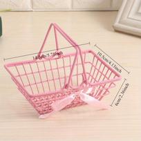 Pink Mini Storage Basket Desktop Finishing Cosmetics Jewelry Storage for Girl Dormitory Desktop Organization Container Baskets