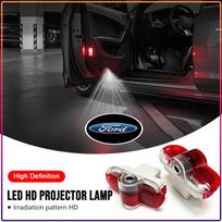 2 vnt. Automobilio durų pasitikimo žibintai LED projektoriaus lempa Automobilio aksesuarai Ford Focus Mondeo Kuga Fiesta MK7 Escort Explorer Edge 2 4 MK2 2Pcs black