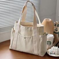 Original Japanese Canvas Tote Bag - Thick, Versatile & Casual for Students, Commute & Literature Lovers One Size balta